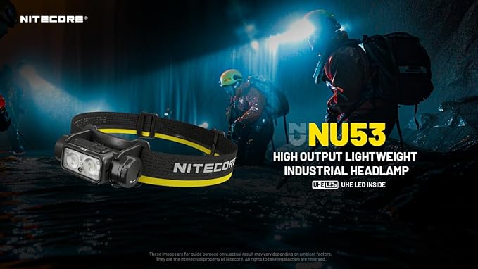 Nitecore NU53 1800 Lumen Headlamp, USB-C Rechargeable, Long Runtime, Industrial Work and Outdoor Headlamp with White & Red Auxiliary Lights
