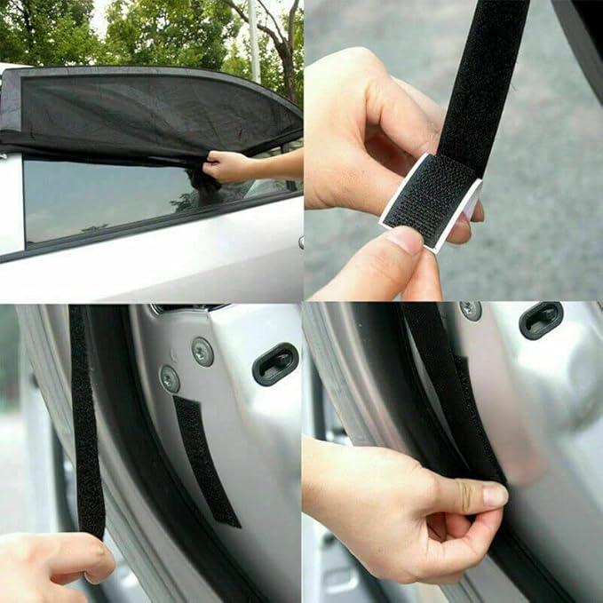 Car Window Shades, Breathable Mesh Side Car Window Sun Shade, Stretchy Car Window Screen for Baby Camping Sun Protection, car Window Covers for Rear/Back Window for Privacy (2 Pack)