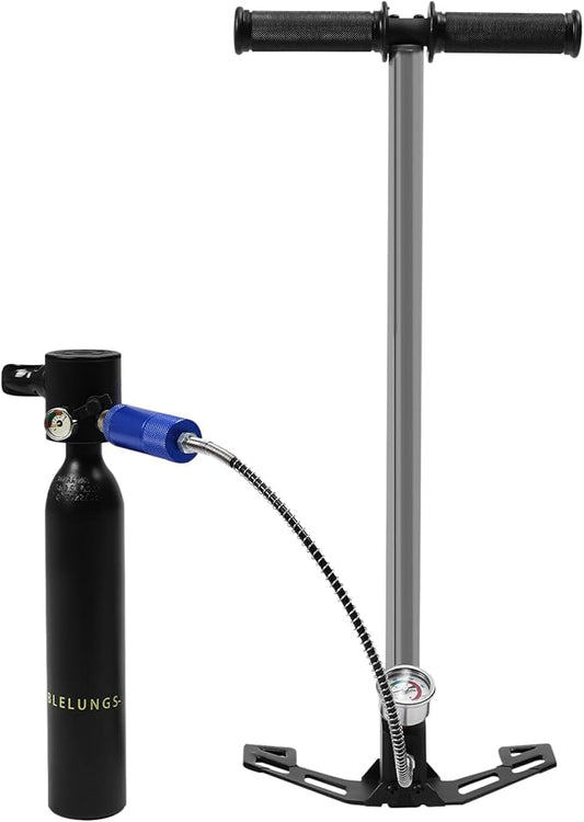 Scuba Tank, 0.5L Mini Scuba Diving Equipment, Emergency Rescue with High Pressure Pump, Support About 10 Minutes Underwater Breathing, Portable Lung Oxygen Tank Diving Equipment, for Underwater Diving