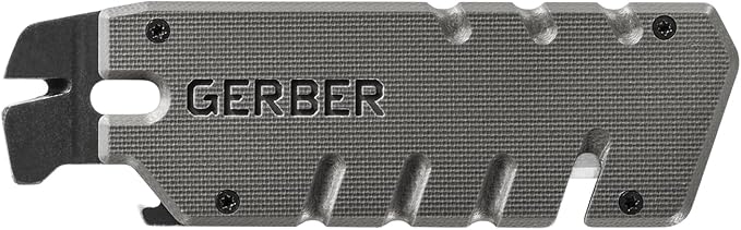 Gerber Gear Prybrid Multi Tool Utility Pocket Knife, Utility EDC Razor Knife with Retractable Blade and Pry Bar, Grey G10 no Clip