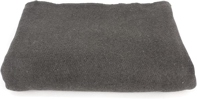 MediTac Grey Warm Wool Fire Retardant Blanket, 62" x 80" (52% Wool) - US Military Style