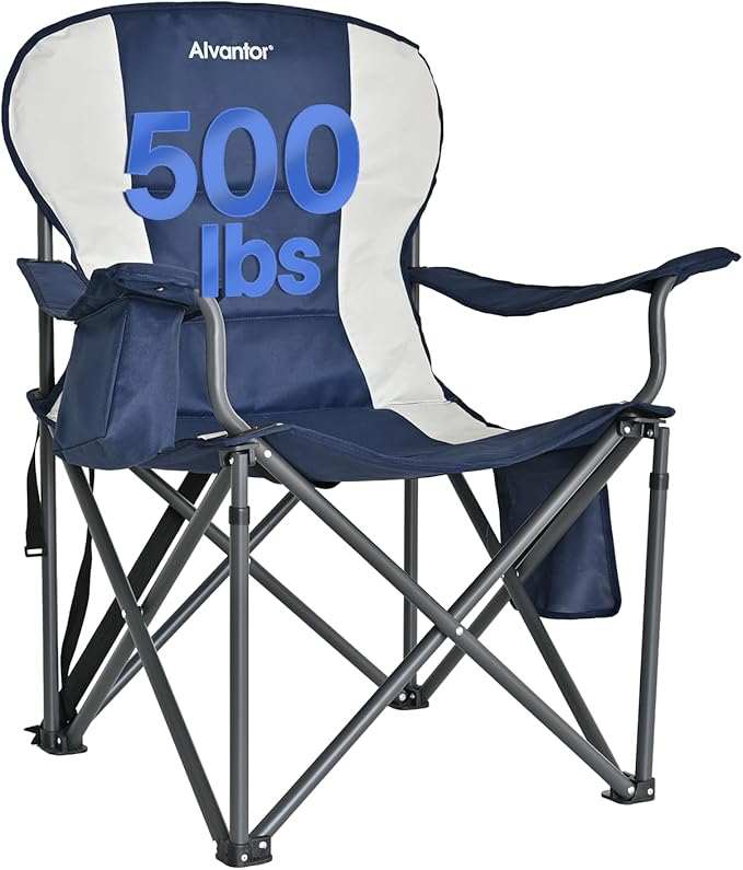 Alvantor Portable Folding Camping Chair, Heavy Duty Support Outdoor Chair with Breathable Mesh & Padded Seat, for Camping, Hiking, Sports and Outdoor Activities