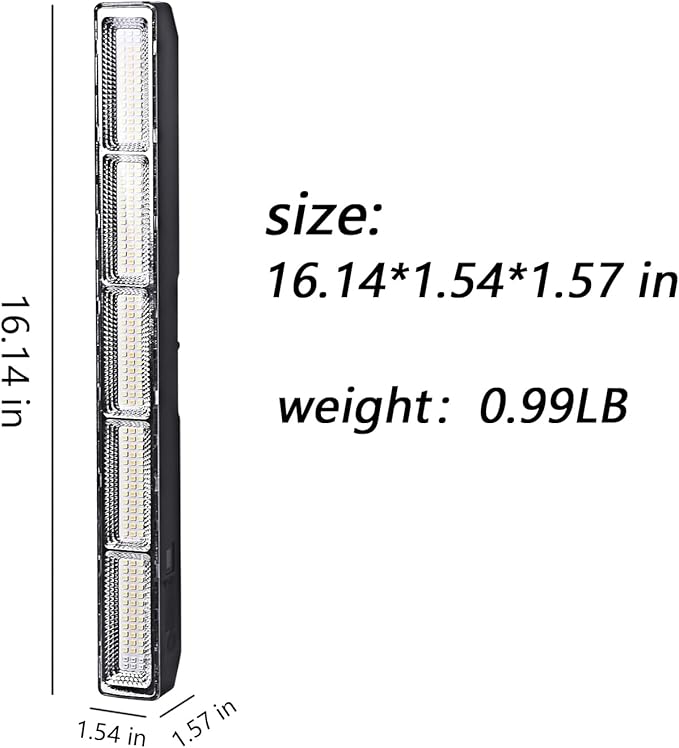 Magnetic Led Light Bar 8000mah 16.14in Super Bright,Reachageable Utility Work Light Tube Use for Car Hood,Truck,Mechanics Repairs,Tent(1 Pack)