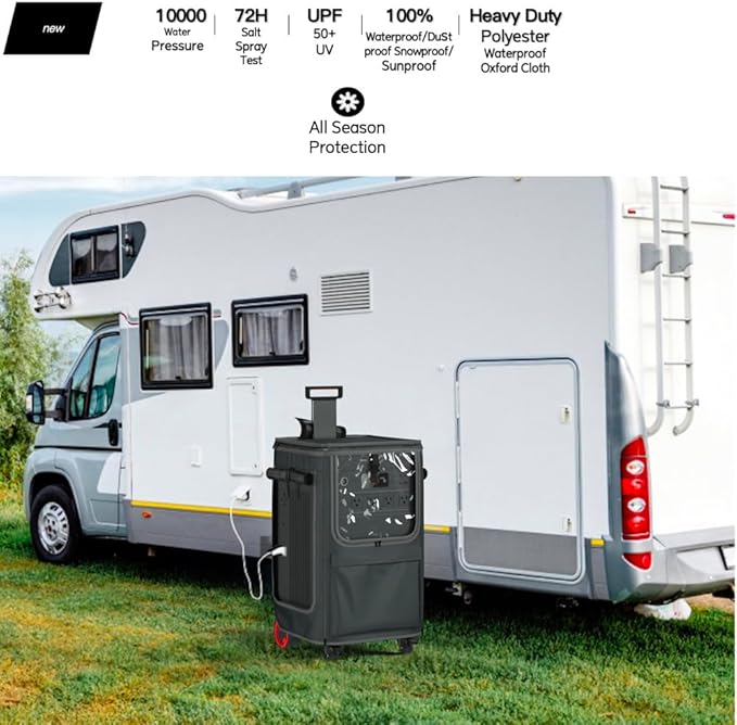 For Jackray Solar Generator 5000 Plus Protective Cover | Waterproof & Dustproof, Inspection Window + Dual-Side Opening Design, Perfectly Compatible with Jackray 5000W Portable Power Station