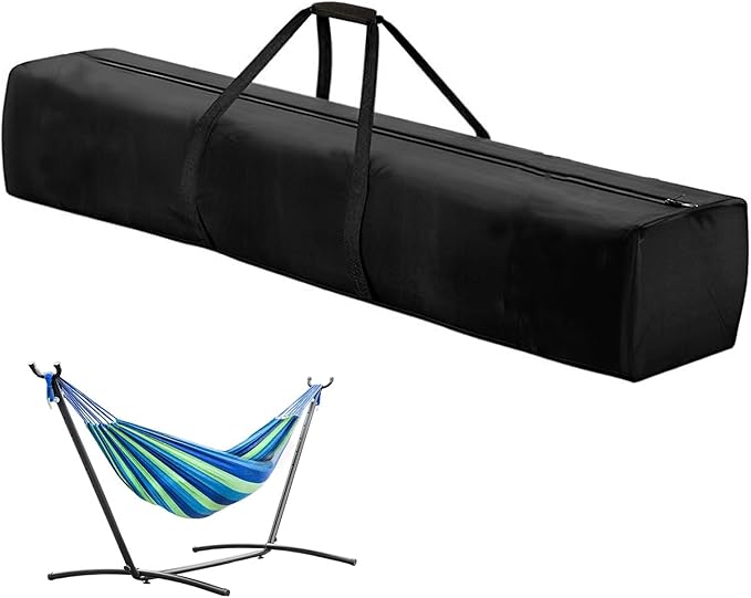 Hammock Storage Bag Heavy Duty Waterproof, 63”x10.2”x10.2” Portable Hammock Cover with Zippers, Hammock Chair Stand Carrying Bag, Black