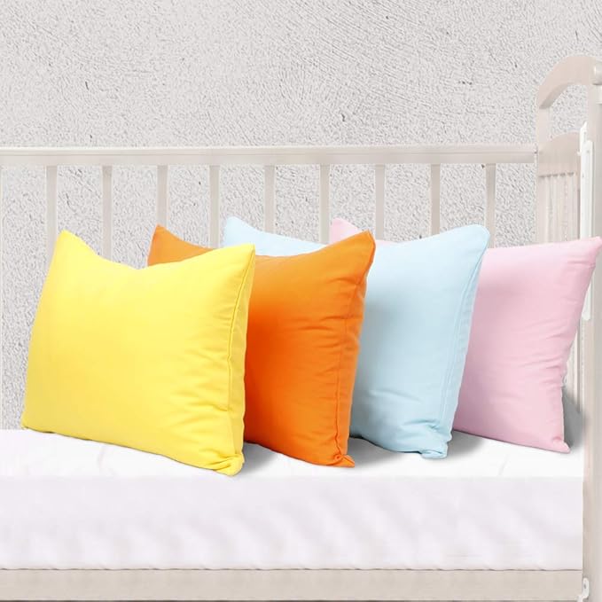 NTBAY Zippered Toddler Pillowcases Set of 2, 100% Brushed Microfiber 13x18 Pillowcases, Super Soft and Cozy Travel Kids Nursery Pillow Cases, 13x18 Inches, Orange