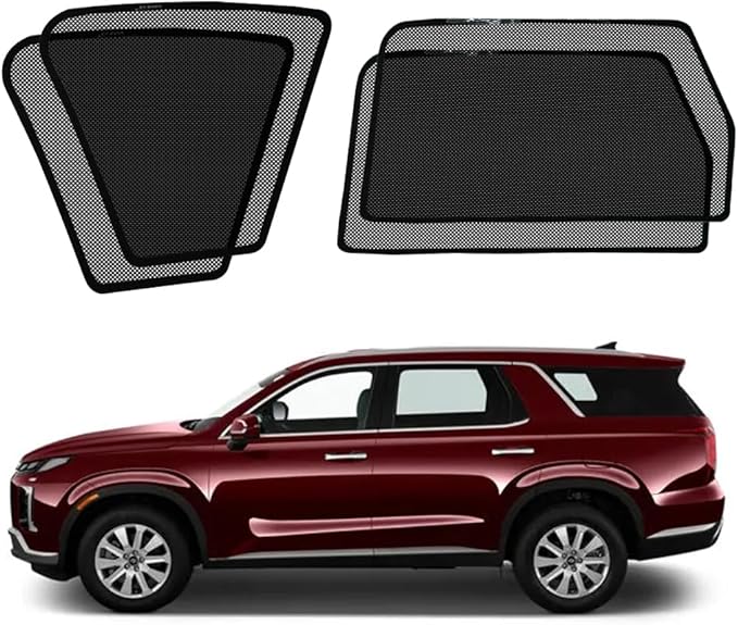 BWEN Car Window Shades for Hyundai Palisade 2020-2025 Magnetic Window Curtain with Breathable Mesh Blocking 99% Sun Glare and Heat Keep Vehicle Cool for Sleepping, Camping (4PCS)