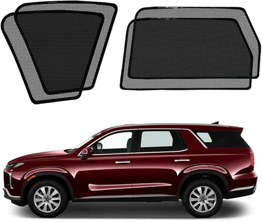 BWEN Car Window Shades for Hyundai Palisade 2020-2025 Magnetic Window Curtain with Breathable Mesh Blocking 99% Sun Glare and Heat Keep Vehicle Cool for Sleepping, Camping (4PCS)