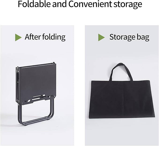 Portable Camping Table, Metal Tactical Foldable Table with Storage Bag, Durable Carbon Steel Outdoor Picnic Table, Perfect for Fishing, Hiking and BBQ