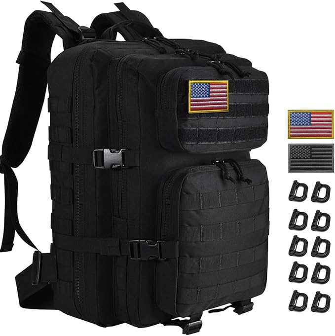45L Tactical Backpack for Men Women, Military Assault Pack with MOLLE, Large 3 Day Bug Out Bag for Hiking Camping