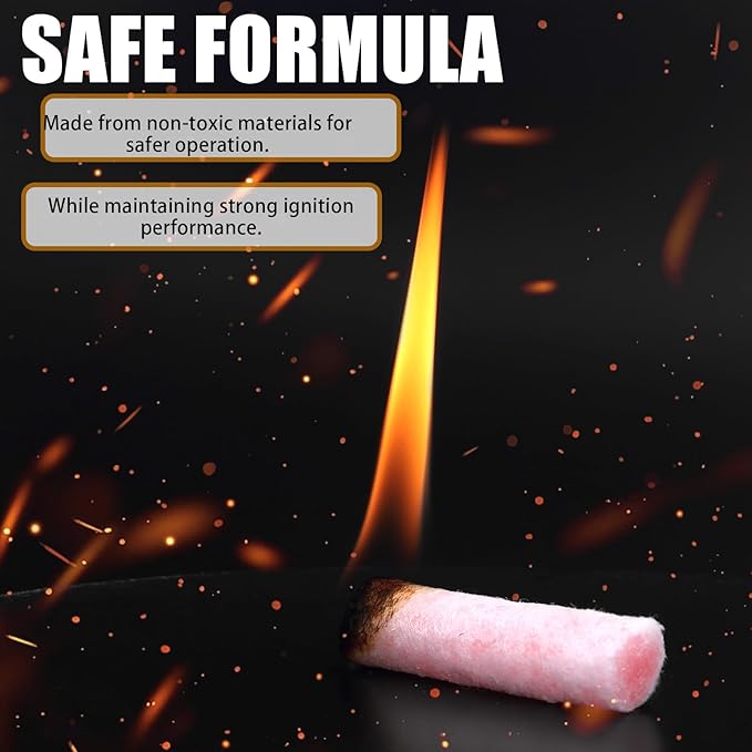 60 Pack Waterproof Fire Starters with 5+ Minute Burn for Camping, Emergency, Fire Pits, Grills,Non-Toxic