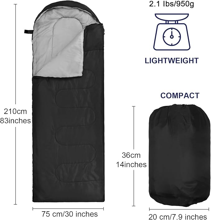Macarrie 4 Pcs Bulk Sleeping Bags for Adults 0 Degree Waterproof Backpack Bags with Compression Sack for Backpacking, Camping, Hiking, Emergency Shelters