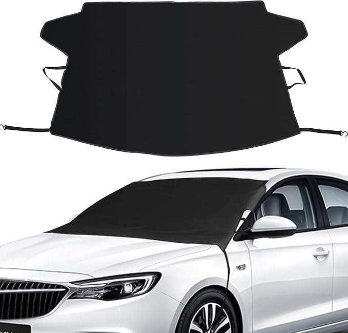 Windshield Cover for Ice and Snow, Car Windshield Snow Cover Winter Ice Sunshade Protector, Universal Fit SUV Auto Car Cover Snow Water Proof UV Dust Resistant, 63 Inches Wide