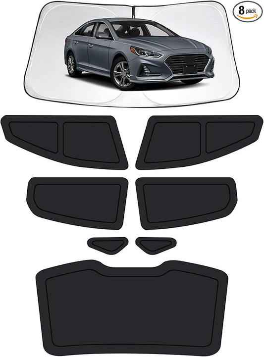 Car Window Shades for Hyundai Sonata 2015-2019, Full Car Window Covers for Privacy, Sunshades for Sonata Front Rear Windshield Side Windows to Block UV and Protect Privacy(8pcs)
