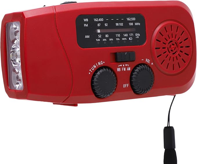 Eujgoov Solar Radio, Emergency Hand Crank Radio with 2000mAh Power Bank and IPX3, for Camping Backpacking Survival Situations and Weather Alerts
