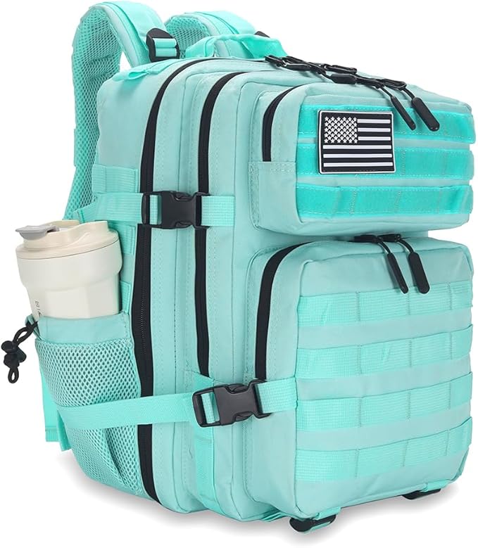 Lovelinks21 45L Tactical Assault Backpack 3 day assault pack with Molle Waterproof backpack Rucksack for Tactical Backpacks (Mint Green)