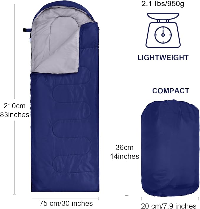 Macarrie 4 Pcs Bulk Sleeping Bags for Adults 0 Degree Waterproof Backpack Bags with Compression Sack for Backpacking, Camping, Hiking, Emergency Shelters