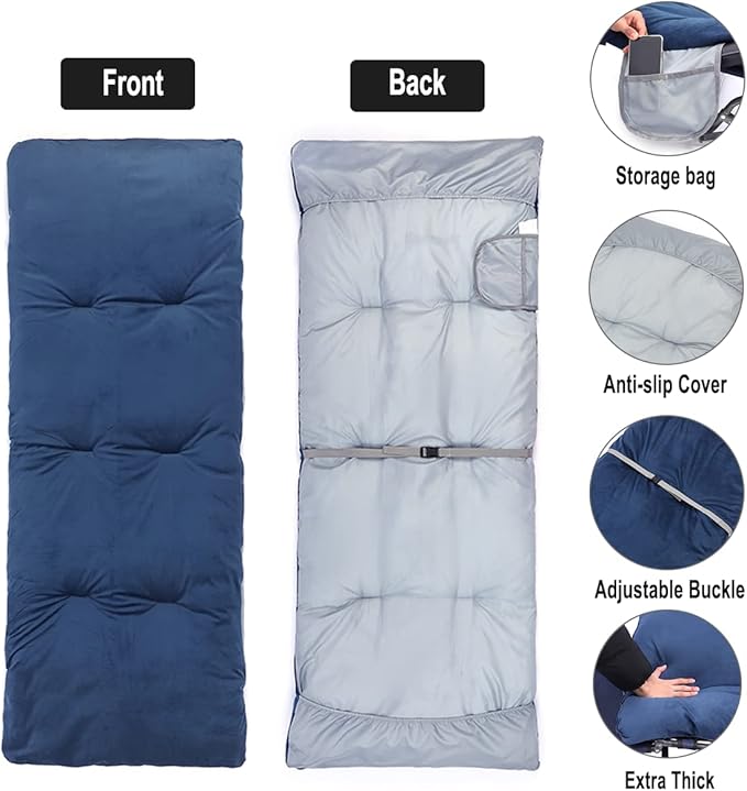 Sleeping Cot Pads (75" x 28") with Elastic Straps Portable for Outdoor & Hiking, Cotton Soft Thick Camping Cot Pad, Non-Slip Camping Mattress Pad for Camp Cot/Rv Bunk/Narrow Twin Beds