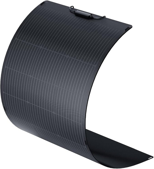ALLPOWERS SF100 100W Flexible Solar Panel,Ultra-Thin 3mm Bendable Monocrystalline Solar Charger,25% Efficiency IP68 Waterproof for RV Roof,Camping,Marine Use,Compatible