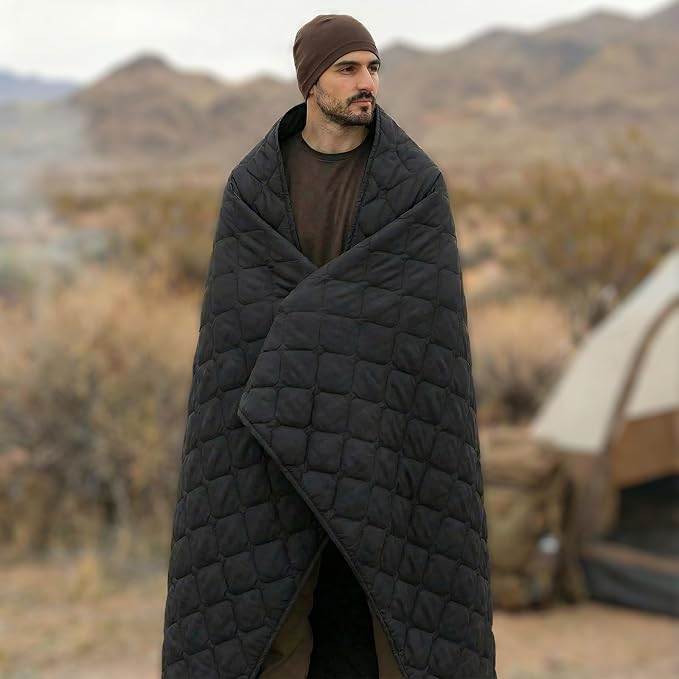 LOOGU Camo Blanket Waterproof Insulation Poncho Liner for Outdoor Camping, Hiking, Hunting, Survival, Backpacking, Picnicking