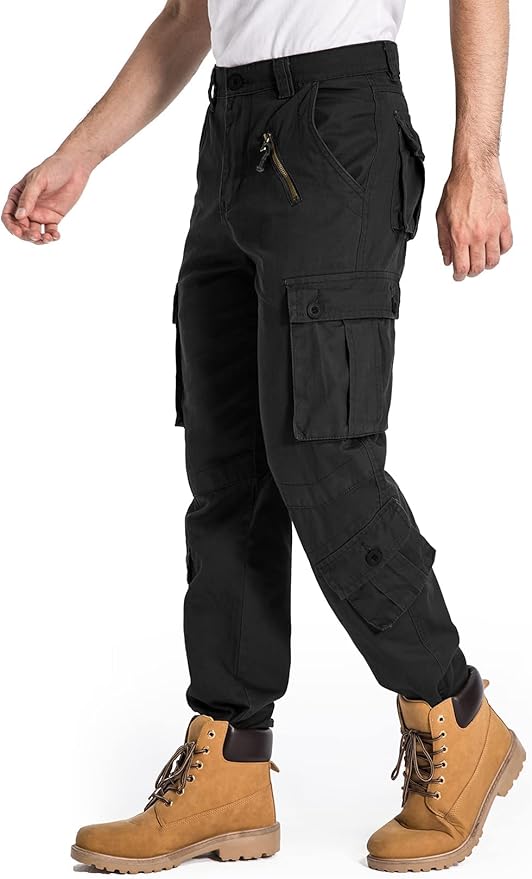 Men's BDU Casual Military Pants, Tactical Wild Army Combat ACU Rip Stop Camo Cargo Work Pants Trousers with 8 Pockets