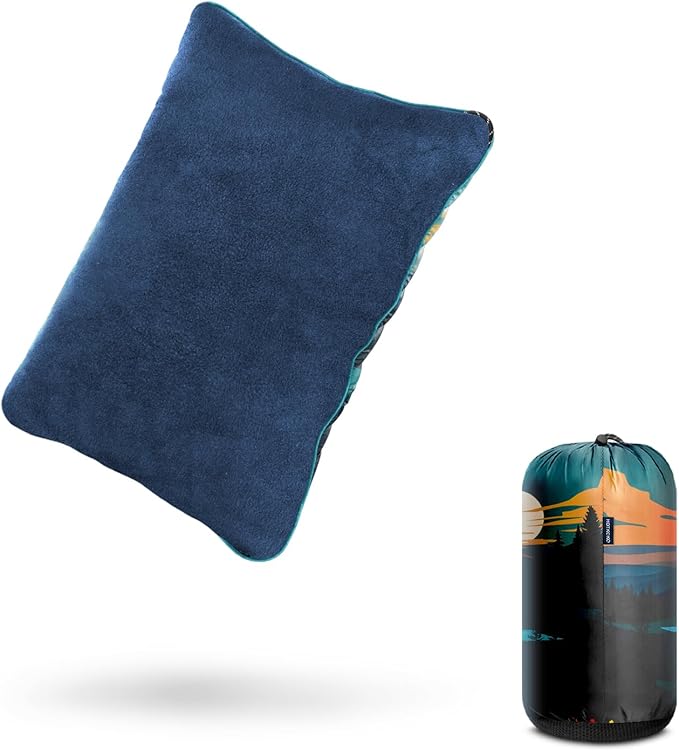 Camping Pillow,Supportive Compressible Travel Pillow Large Size Lightweight Camp Pillow with Storage Bag for Camping,Hiking,Backpacking,Airplane