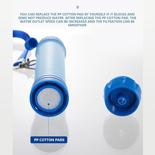 Portable Water Filter Straw with Storage Bag, Backwash Device, Camping Emergency Filtration System