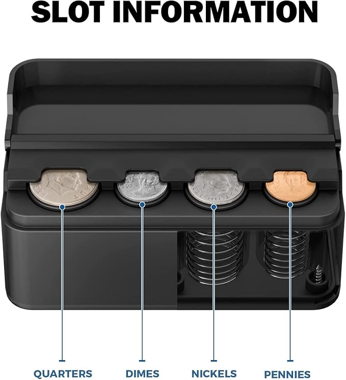 JOYTUTUS Coin Holder for Car Change Organizer Universal Storage Coin Money Dispenser Fit for Most Car Trucks Accessories(Black, 2 Pack)