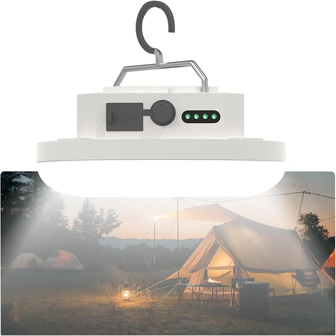 Camping Lantern 10500mAh Rechargeable Battery, 30W 4000LM Ultra Bright LED Hanging Light with 3 Modes, Waterproof Portable Tent Lighting for Outdoor Emergency & Hiking