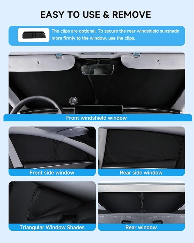 6pcs Thicken Full Car Window Shades for Toyota Camry 2012-2017，Accessories, Reflective Windshield Sunshade Window Covers for Side Rear,UV Block and Blackout Privacy for Camping