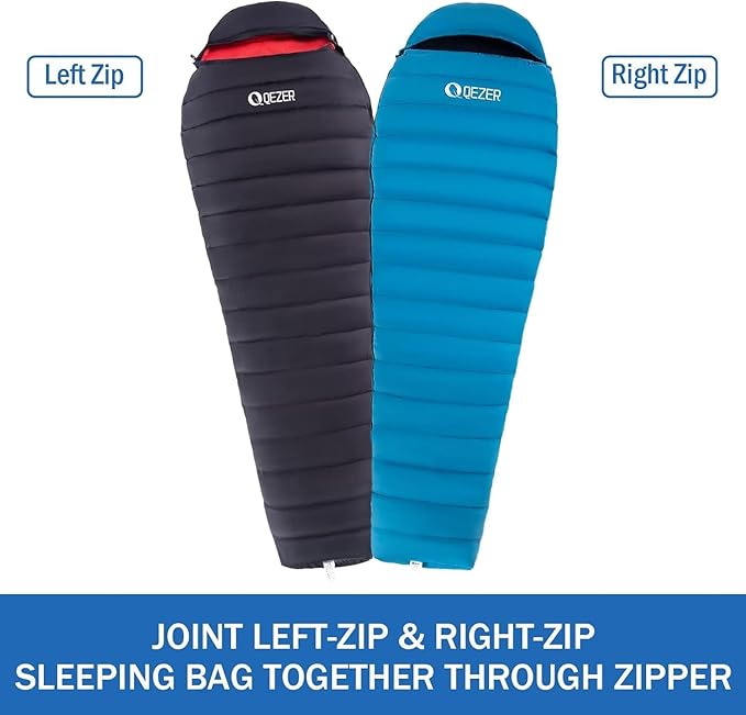 Ultralight Down Sleeping Bag for Adults with 600 Fill Power, Compact All Seasons Sleeping Bag for Backpacking, Hiking and Camping