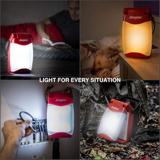 Energizer Folding LED Camping Lantern, IPX4 Water Resistant Lanterns for Camping, Fishing, Outdoors, Power Outage, Compact and Portable Tent Lights