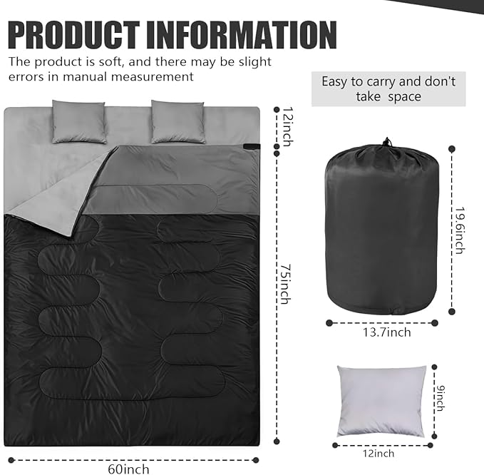 Camping Sleeping Bags for Adults Kids Waterproof Lightweight Sleeping Bag for Cold Weather or Warm Backpacking Hiking Mountaineering Indoor Outdoor Use