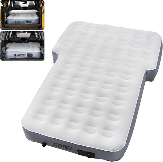 65''SUV Air Mattress Pad for SUV Trunk, 10 Inch Ultra-Thick Inflatable Car Mattress SUV, SUV Air Mattress Camping Bed with Built in Pump