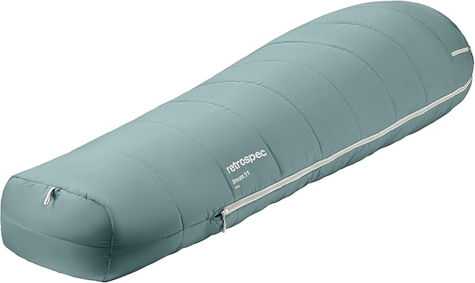 Retrospec Dream Mummy Sleeping Bag - 5, 15, & 30°F Cold Weather Camping & Travel Essential Gear with Water - Resistant Shell & Synthetic Fill - Zippered Pocket & Stuff Sack