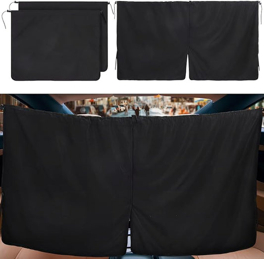 GLEAVI 3 Pcs Car Privacy Curtains: Car Window Shades - 95% Light Blocking Sunshades for SUV Truck Window Covers for Sleeping Camping Travel