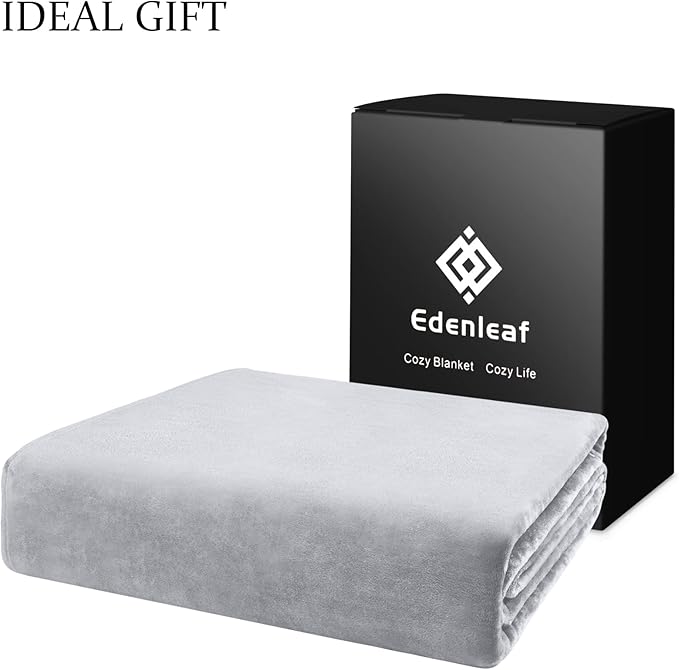 Edenleaf Oversized Blanket 120x120 Inches, Giant Huge Companion for Bed, Sofa, Travel and Camping, Extra Large Big Soft Blanket Fits The Whole Family and Outdoor Campaign, Light Grey