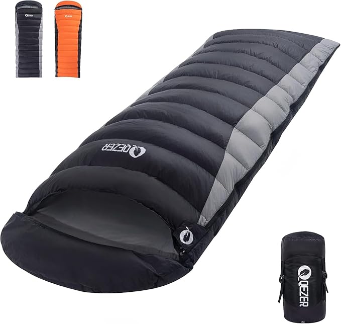 Down Sleeping Bag for Adults 600 Fill Power, Cold Weather Compact Ultralight All Seasons Sleeping Bag for Backpacking, Camping, Hiking