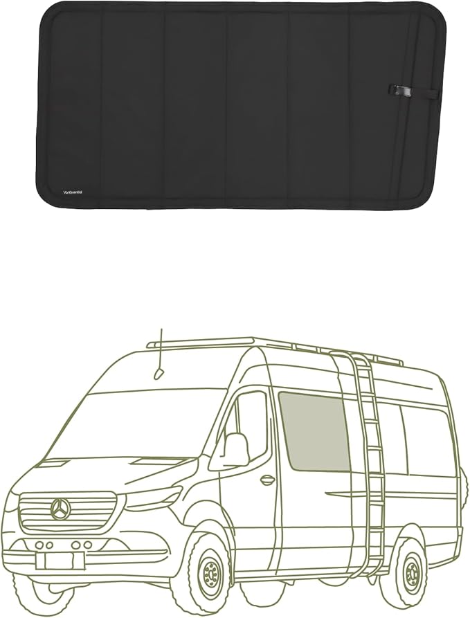 VanEssential Insulated Stealth Blackout Magnetic Window Cover Designed for Mercedes-Benz NCV3 & VS30 (Van Years 2007 to Current), Crew Window AMA Direct Fit, Black