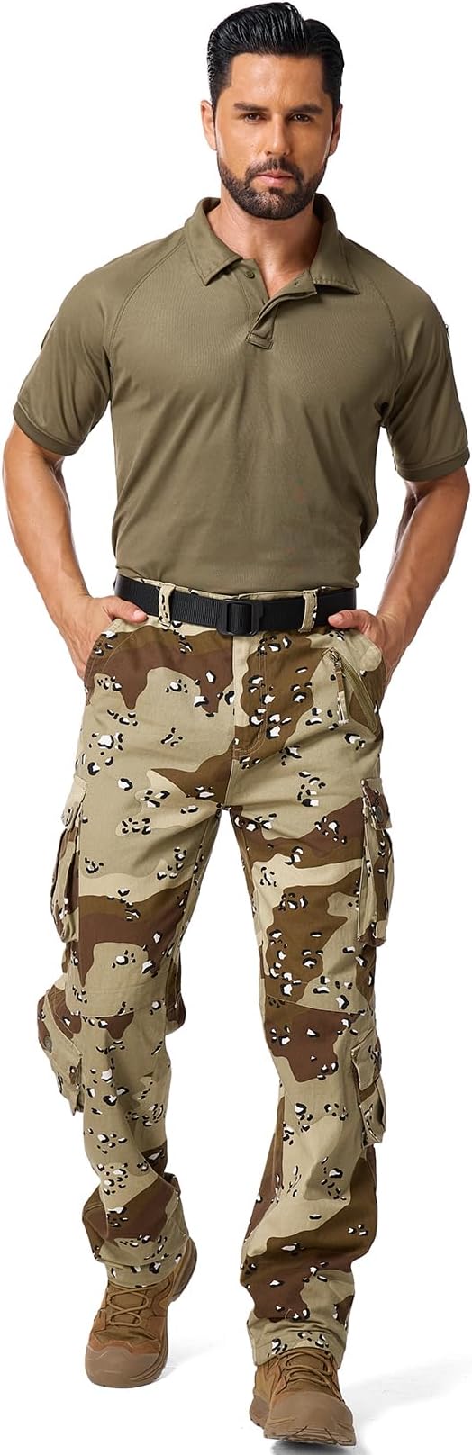 Men's BDU Casual Military Pants, Tactical Wild Army Combat ACU Rip Stop Camo Cargo Work Pants Trousers with 8 Pockets
