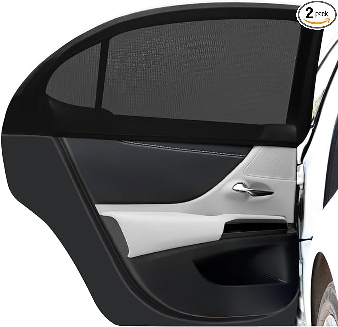 Yayalovehomee Car Rear Side Window Shades, Breathable Mesh Car Window Screens Covers Net for Camping, Fit 95% of Passenger Cars, UV Protection,Anti-Sun Glare, Privacy Protection