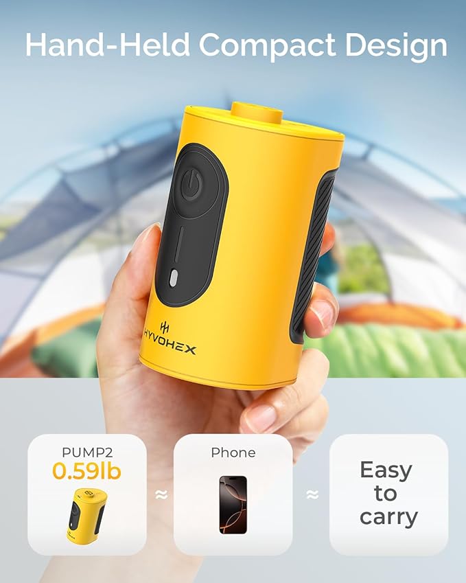 Portable Air Pump for Inflatables, 4000mAh Ultra Fast Air Mattress Pump with Advanced Heat Dissipation, 3 Nozzles Electric Air Pump Inflate Deflate for Sleeping Pads, Pool Floats