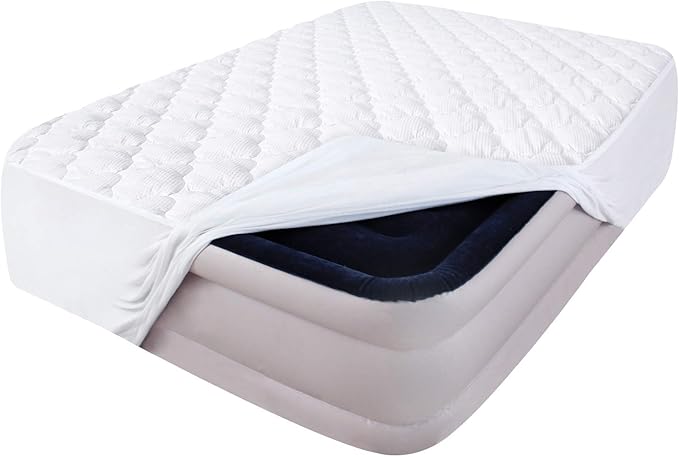 Short Queen Mattress Topper Thick Quilted Mattress Pad, RV Queen Mattress Cover, Super Soft Breathable and Noiseless Down Alternative Fiber with Deep Pocket Fits up to 23 Inch Mattress
