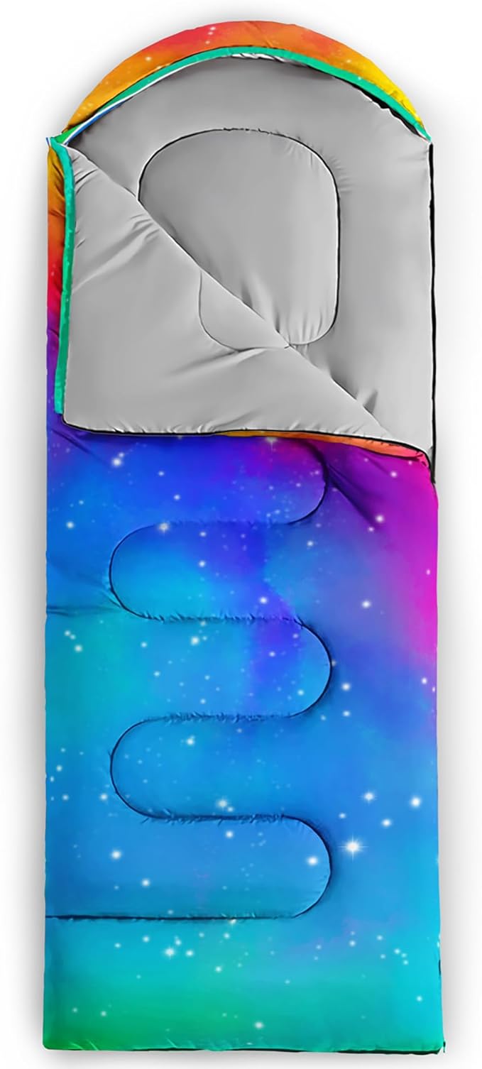 QOOMO Axolotl Cute Camping Sleeping Bags,3 Season Warm & Cool Weather,Lightweight,Waterproof Sleeping Bags for Adults & Kids,Traveling,and Outdoors