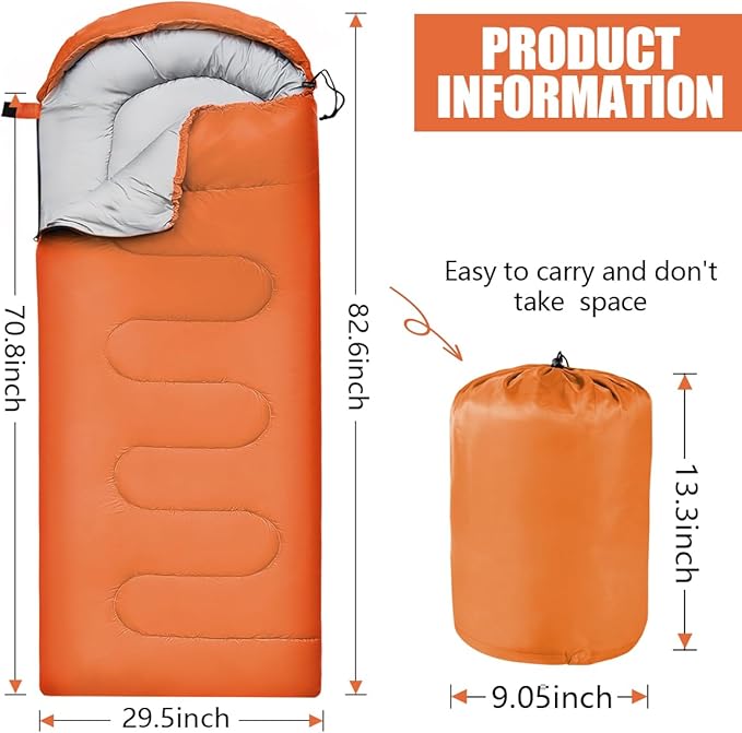 OBTANIM Sleeping Bags Portable Waterproof Camping Sleeping Bag for Adults Kids 4 Seasons Cold Weather or Warm Backpacking Hiking Travel Indoor Outdoor Use