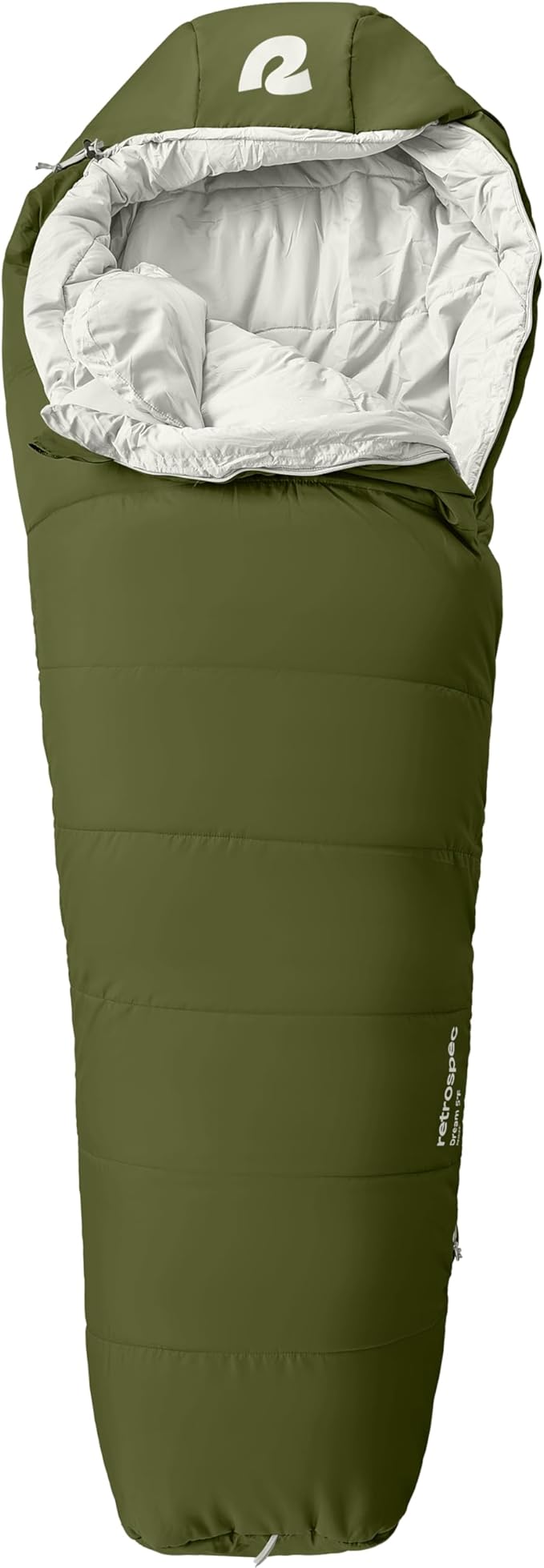 Retrospec Dream Mummy Sleeping Bag - 5, 15, & 30°F Cold Weather Camping & Travel Essential Gear with Water - Resistant Shell & Synthetic Fill - Zippered Pocket & Stuff Sack