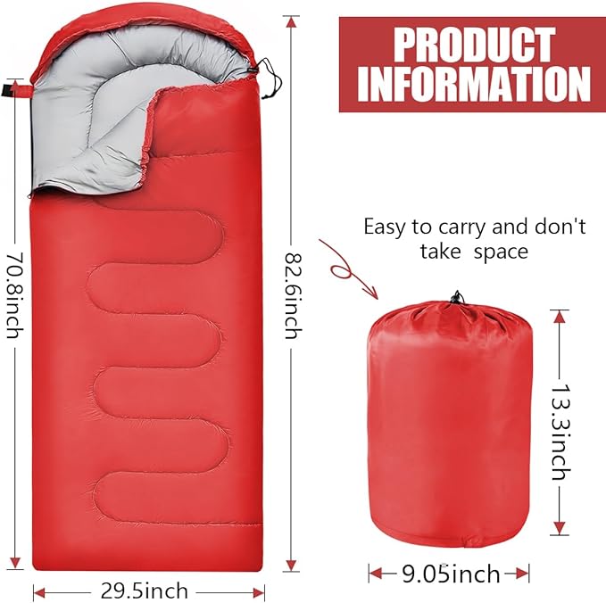 OBTANIM Sleeping Bags Portable Waterproof Camping Sleeping Bag for Adults Kids 4 Seasons Cold Weather or Warm Backpacking Hiking Travel Indoor Outdoor Use