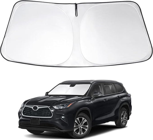 Windshield Sun Shade Custom Fit 2020 2021 2022 2023 2024 2025 2026 Toyota Highlander Accessories Front Sunshade Sun Visor Protector Keep Your Car Cooler