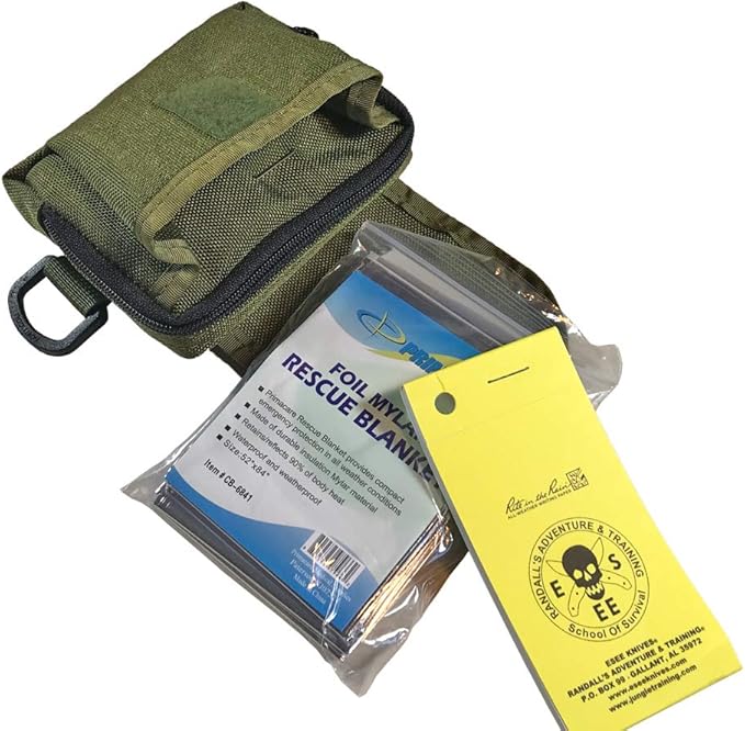 Esee Knives, Pocket Survival Kit, with Olive Drab Pouch, Size: 5.0" x 3.75" x 1.5"