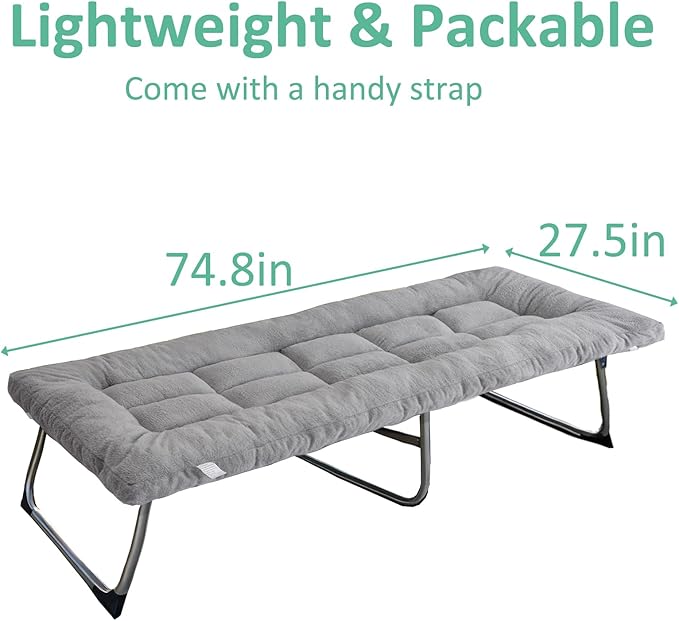 Thick Camping Sleeping Pad - Lamb Fluff Camping Cot Pads for Adult, Soft Sleeping Mat, Non-Slip Camping Mattress Pad for Camp Cot/Rv Bunk/Narrow Twin Beds